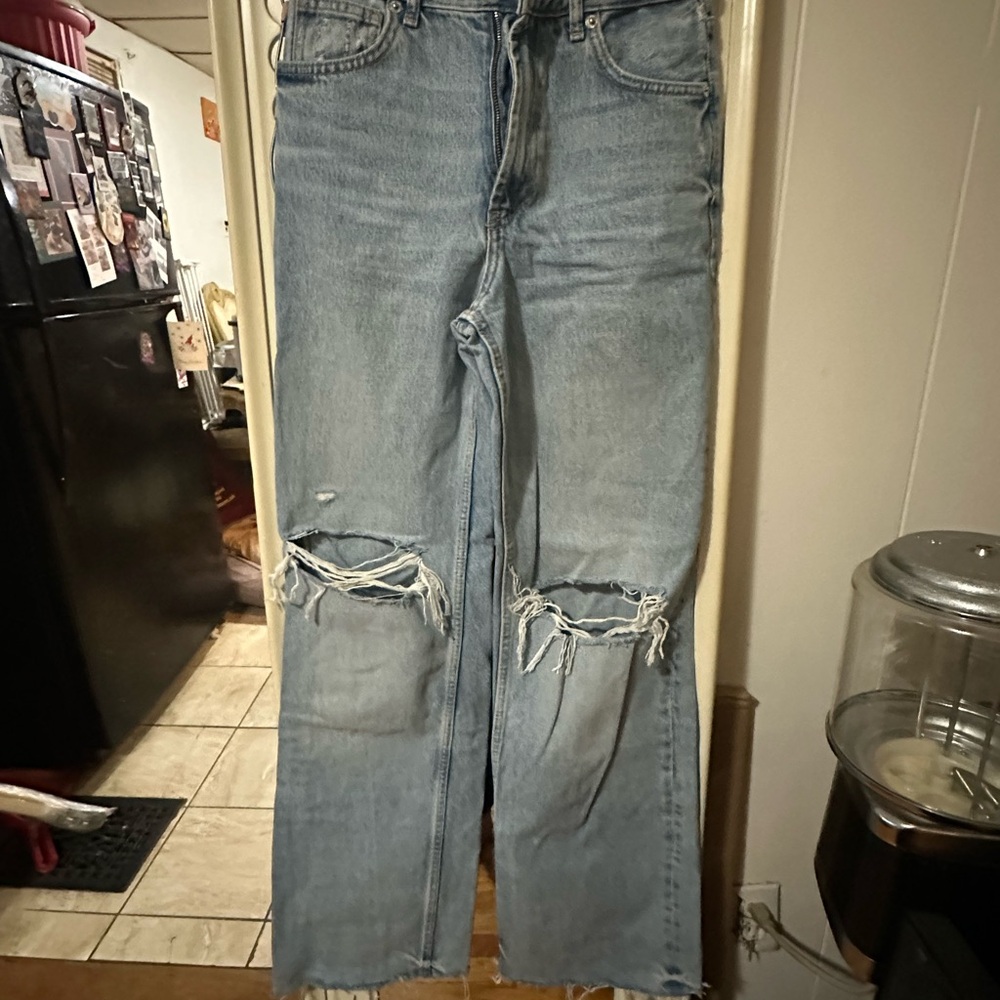 Distressed Light Blue Jeans